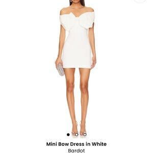Bardot Mini Bow Dress - White NWT